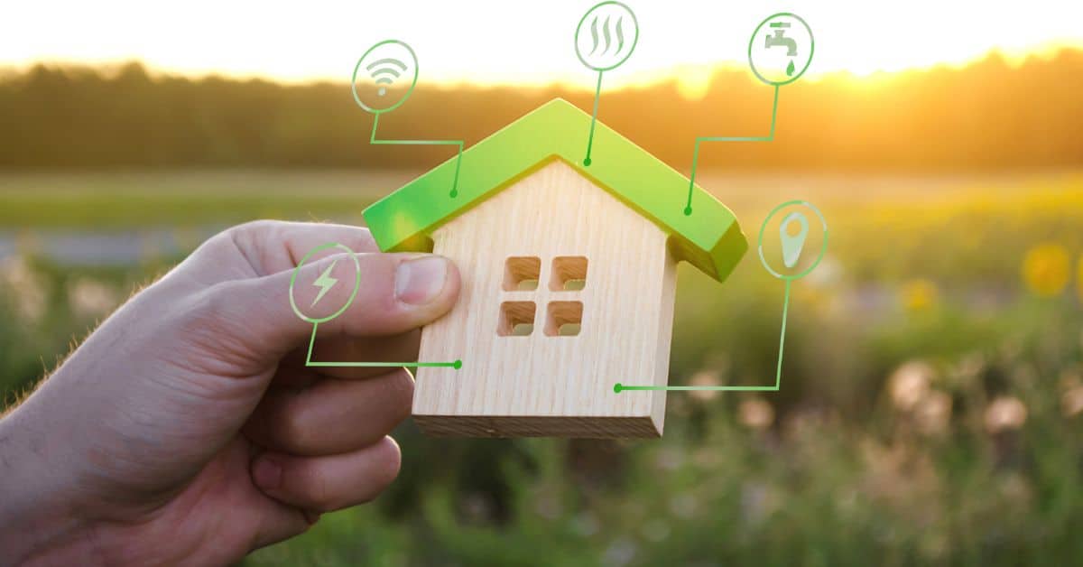 Green Building - House with Eco Friendly Icons