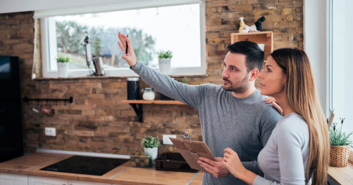Couple discussing home renovations
