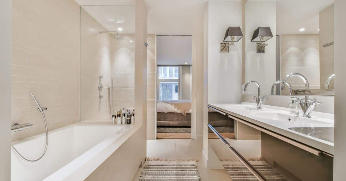 Bathroom with a rug