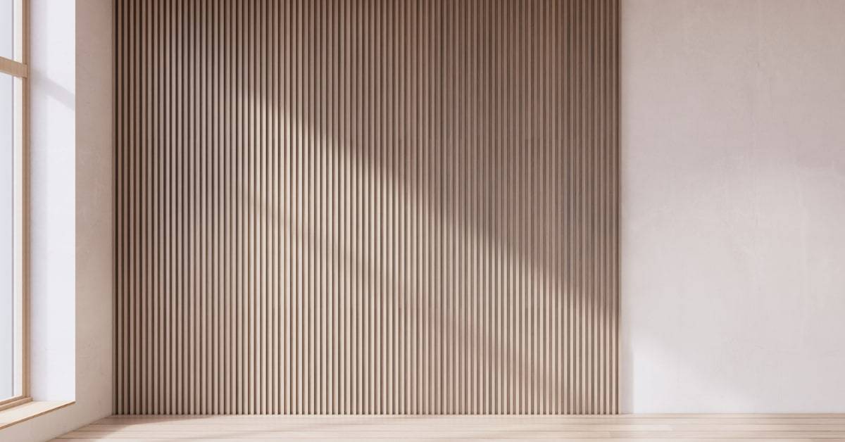 Wooden wall panelling in a room