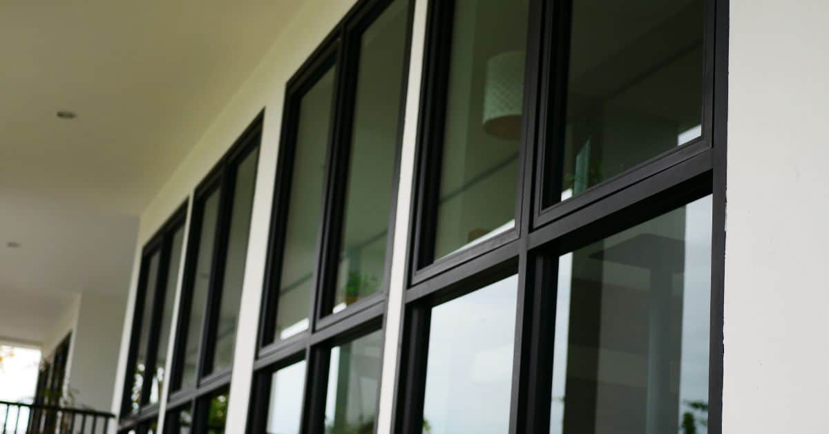Aluminium doors with large glass panels enhancing natural light and modern style.