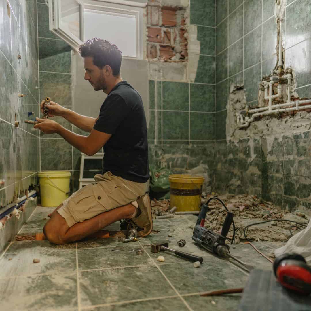 Bathroom Renovations Cape Town - Person doing a renovation in a bathroom